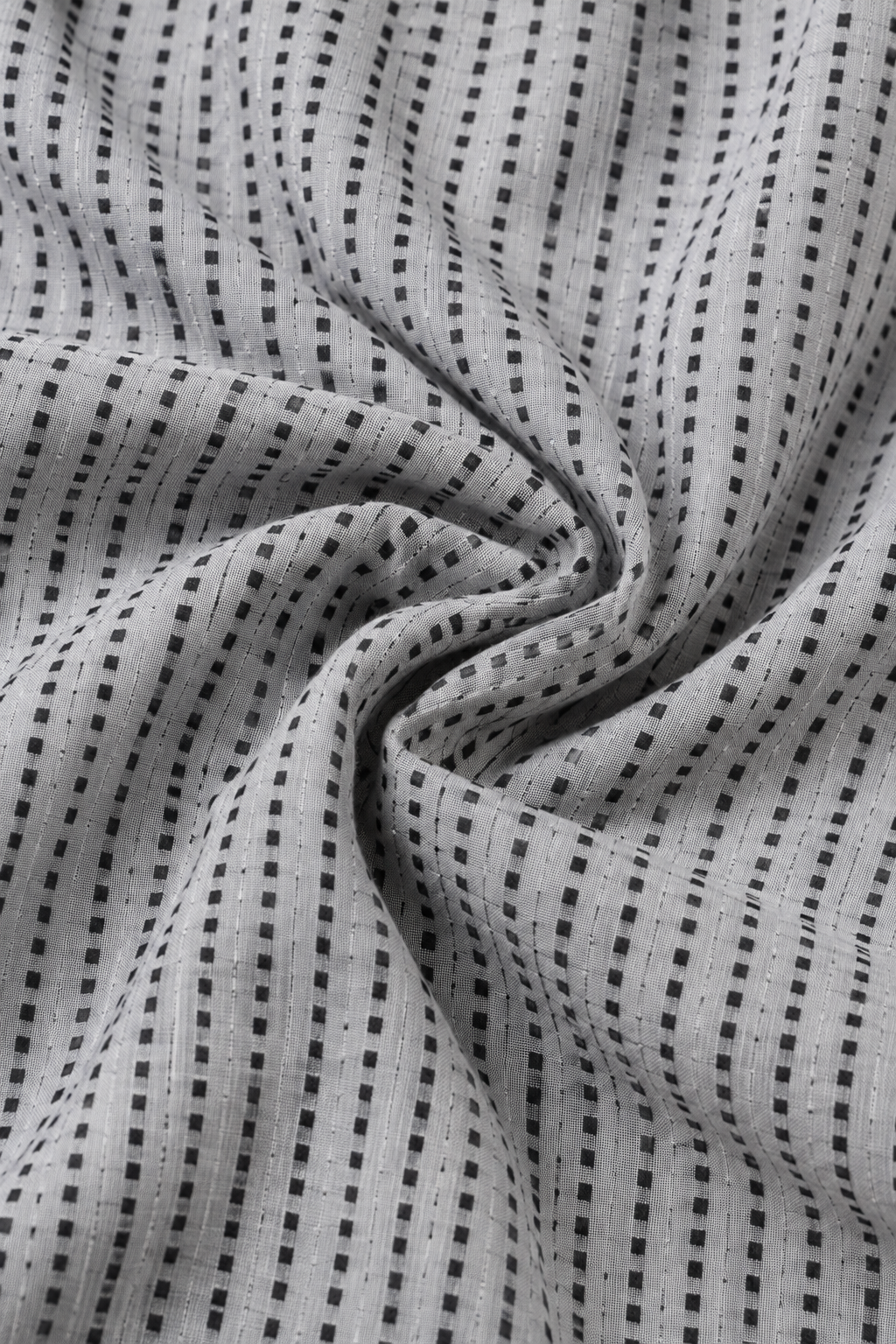 Grey & Black Micro Dot-Dash Geometric Cotton Maxi Dress - View 7