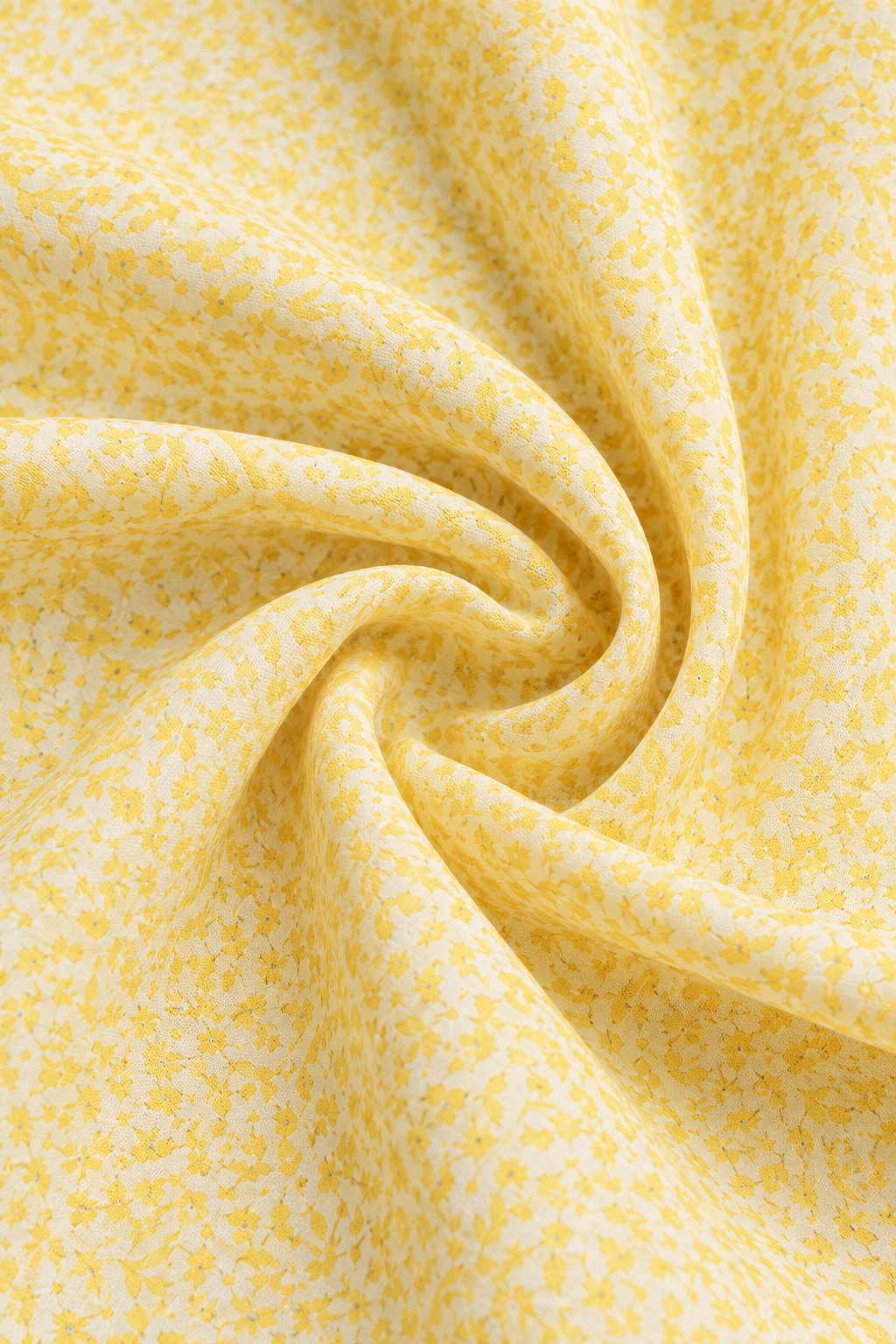 Pastel Yellow Ditsy Floral Print Flared Midi Dress - View 7